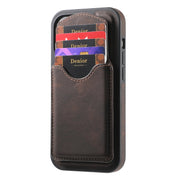 For iPhone 16 Pro Max Denior D19 Skin Feel MagSafe Detachable Card Slot Phone Case(Brown)