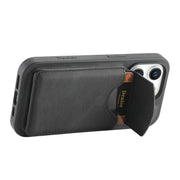 For iPhone 16 Pro Max Denior D19 Skin Feel MagSafe Detachable Card Slot Phone Case(Black)