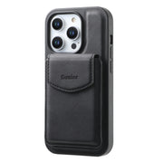 For iPhone 16 Pro Denior D19 Skin Feel MagSafe Detachable Card Slot Phone Case(Black)