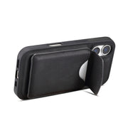 For iPhone 16 Plus Denior D19 Skin Feel MagSafe Detachable Card Slot Phone Case(Black)