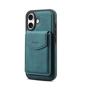 For iPhone 16 Denior D19 Skin Feel MagSafe Detachable Card Slot Phone Case(Blue)