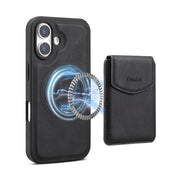 For iPhone 16 Denior D19 Skin Feel MagSafe Detachable Card Slot Phone Case(Black)