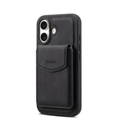 For iPhone 16 Denior D19 Skin Feel MagSafe Detachable Card Slot Phone Case(Black)