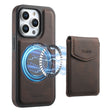 For iPhone 16 Pro Max Denior D20 Skin Feel MagSafe Holder Detachable Card Slot Phone Case(Brown) - free shipping - PMC TechLife - Order now!