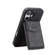 For iPhone 16 Plus Denior D20 Skin Feel MagSafe Holder Detachable Card Slot Phone Case(Black) - free shipping - PMC Jewellery - Order now!