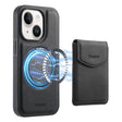 For iPhone 15 Denior D20 Skin Feel MagSafe Holder Detachable Card Slot Phone Case(Black) - iPhone 15 Cases by Denior | Online Shopping South Africa | PMC TechLife | Buy Now Pay Later Mobicred