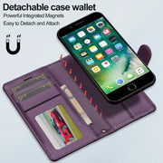 For iPhone 7 / 8 / SE 2020 2022 LC.IMEEKE L2 Series Detachable Magsafe PU Phone Case with Lanyard(Purple)