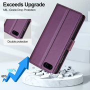 For iPhone 7 / 8 / SE 2020 2022 LC.IMEEKE L2 Series Detachable Magsafe PU Phone Case with Lanyard(Purple)