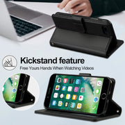 For iPhone 7 Plus / 8 Plus LC.IMEEKE L2 Series Detachable Magsafe PU Phone Case with Lanyard(Black)