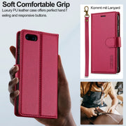 For iPhone 7 Plus / 8 Plus LC.IMEEKE L2 Series Detachable Magsafe PU Phone Case with Lanyard(Red)