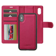 For iPhone X / XS LC.IMEEKE L2 Series Detachable Magsafe PU Phone Case with Lanyard(Red)