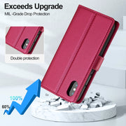 For iPhone XS Max LC.IMEEKE L2 Series Detachable Magsafe PU Phone Case with Lanyard(Red)