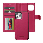 For iPhone 12 Pro Max LC.IMEEKE L2 Series Detachable Magsafe PU Phone Case with Lanyard(Red)