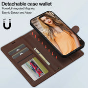 For iPhone 13 Pro Max LC.IMEEKE L2 Series Detachable Magsafe PU Phone Case with Lanyard(Brown)