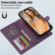 For iPhone 13 Pro Max LC.IMEEKE L2 Series Detachable Magsafe PU Phone Case with Lanyard(Purple)