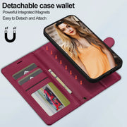 For iPhone 13 Pro Max LC.IMEEKE L2 Series Detachable Magsafe PU Phone Case with Lanyard(Red)