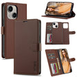 For iPhone 13 LC.IMEEKE L2 Series Detachable Magsafe PU Phone Case with Lanyard(Brown) - iPhone 13 Cases by LC.IMEEKE | Online Shopping South Africa | PMC TechLife | Buy Now Pay Later Mobicred