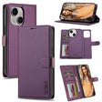 For iPhone 14 LC.IMEEKE L2 Series Detachable Magsafe PU Phone Case with Lanyard(Purple) - iPhone 14 Cases by LC.IMEEKE | Online Shopping South Africa | PMC TechLife | Buy Now Pay Later Mobicred