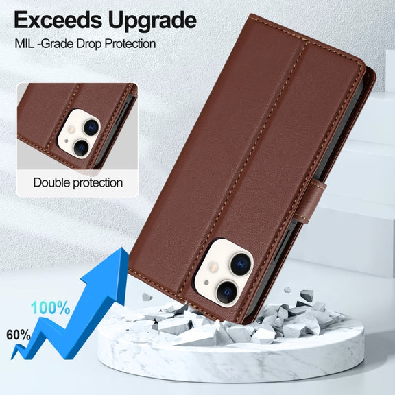 For iPhone 11 LC.IMEEKE L2 Series Detachable Magsafe PU Phone Case with Lanyard(Brown)