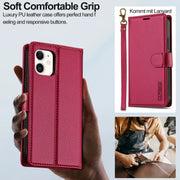 For iPhone 11 LC.IMEEKE L2 Series Detachable Magsafe PU Phone Case with Lanyard(Red)