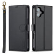 For iPhone 16 LC.IMEEKE L2 Series Detachable Magsafe PU Phone Case with Lanyard(Black) - iPhone 16 Cases by LC.IMEEKE | Online Shopping South Africa | PMC TechLife | Buy Now Pay Later Mobicred