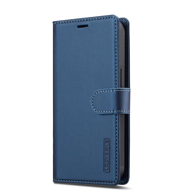 For iPhone 16e LC.IMEEKE L2 Series Detachable Magsafe PU Phone Case with Lanyard(Blue)