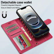 For iPhone 16e LC.IMEEKE L2 Series Detachable Magsafe PU Phone Case with Lanyard(Red)