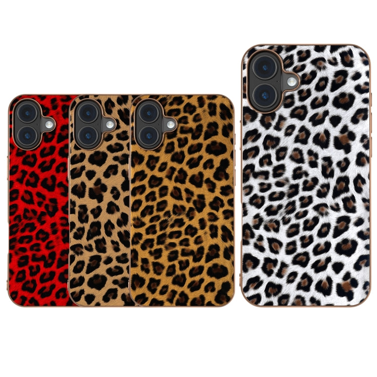 For iPhone 16 Nano Plating Leopard Print Phone Case(Gold)