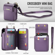 For Samsung Z Flip Series CaseMe Me50 Mini Lanyard Universal Bag(Purple)