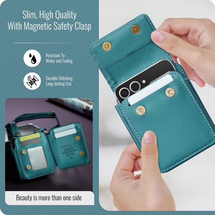 For Samsung Z Flip Series CaseMe Me50 Mini Lanyard Universal Bag(Green)