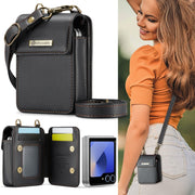 For Samsung Z Flip Series CaseMe Me50 Mini Lanyard Universal Bag(Black)