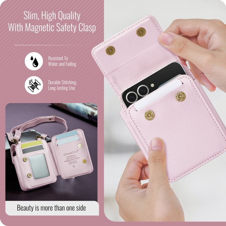For Samsung Z Flip Series CaseMe Me50 Mini Lanyard Universal Bag(Pink)