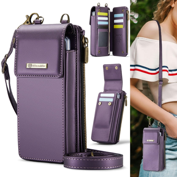 For Samsung Z Fold Series CaseMe Me50 Mini Lanyard Universal Bag(Purple)