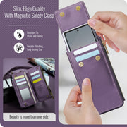 For Samsung Z Fold Series CaseMe Me50 Mini Lanyard Universal Bag(Purple)