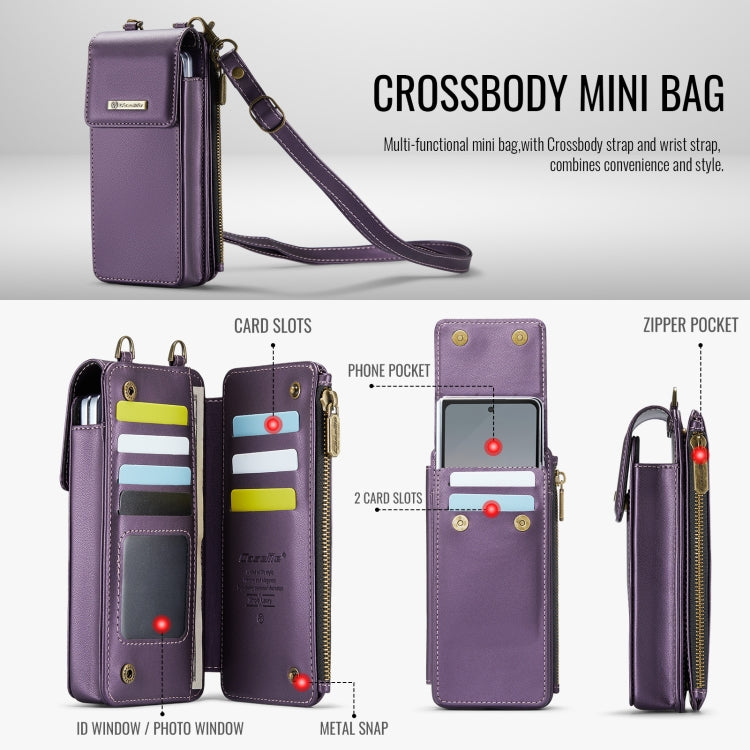 For Samsung Z Fold Series CaseMe Me50 Mini Lanyard Universal Bag(Purple)