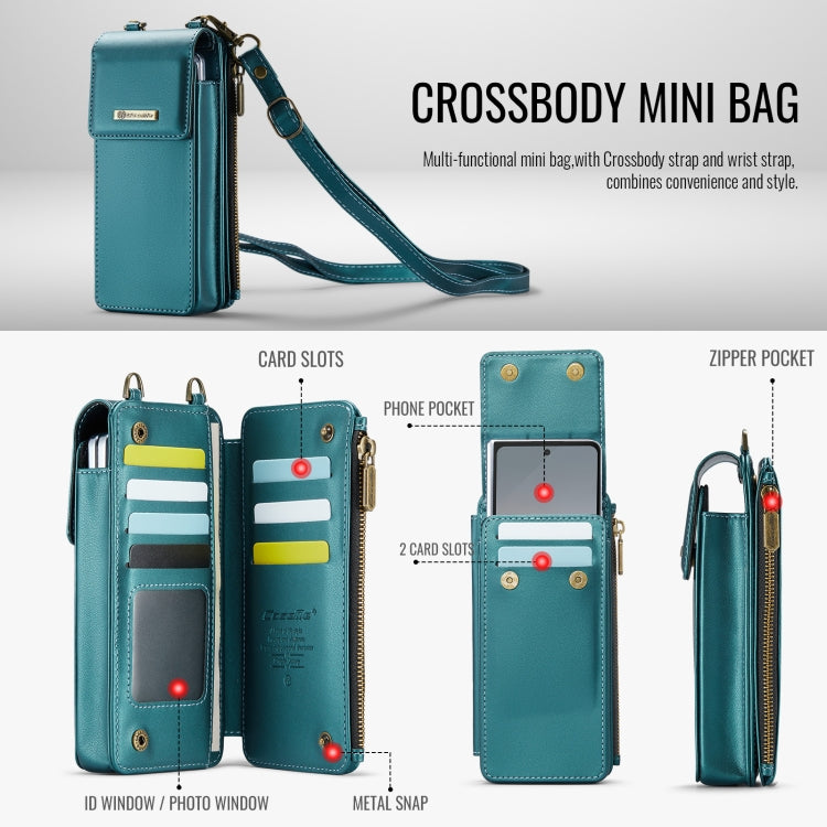 For Samsung Z Fold Series CaseMe Me50 Mini Lanyard Universal Bag(Green)