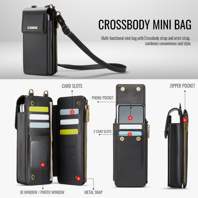 For Samsung Z Fold Series CaseMe Me50 Mini Lanyard Universal Bag(Black)