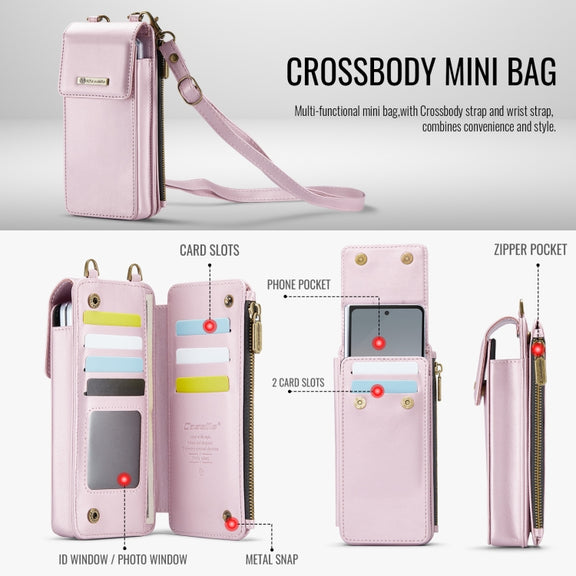 For Samsung Z Fold Series CaseMe Me50 Mini Lanyard Universal Bag(Pink)