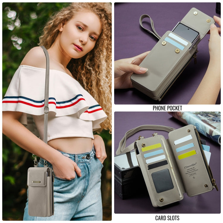 For Samsung Z Fold Series CaseMe Me50 Mini Lanyard Universal Bag(Khaki)