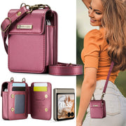 For Motorola Razr Series CaseMe Me50 Mini Lanyard Universal Bag(Wine Red)