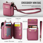 For Motorola Razr Series CaseMe Me50 Mini Lanyard Universal Bag(Wine Red)