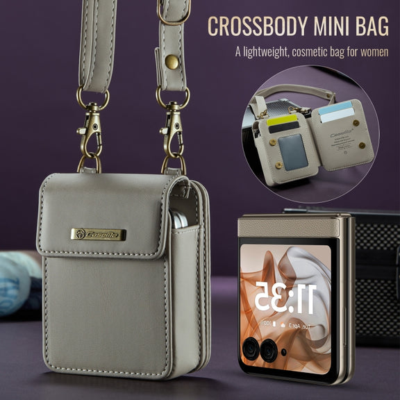 For Motorola Razr Series CaseMe Me50 Mini Lanyard Universal Bag(Khaki)