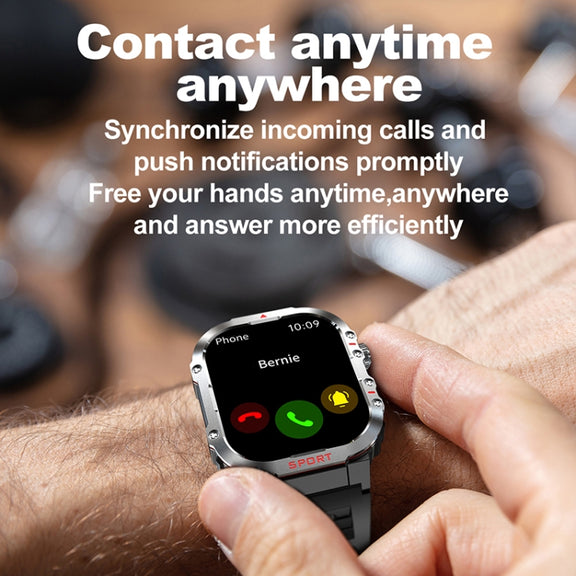 G45 2.01 inch Screen Silicone Strap 10m Water-resistant Smart Watch, Support Flashlight / Bluetooth Call / HRV(Black)