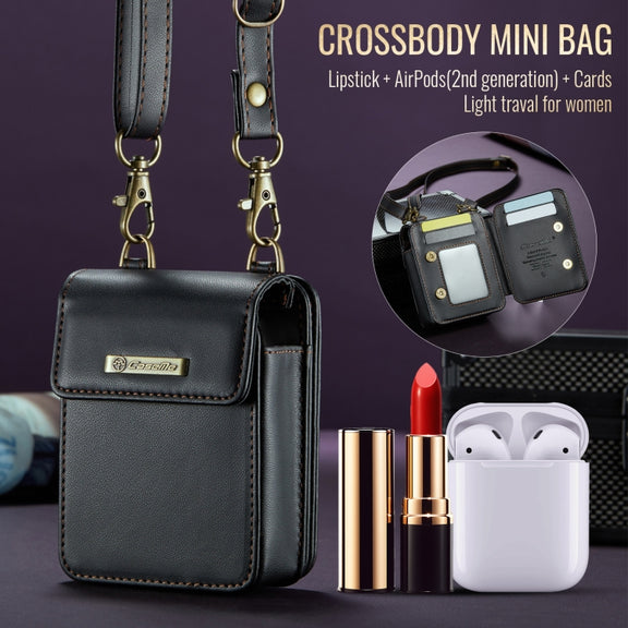 CaseMe Me50 Mini Universal Bag for Apple and Samsung Headphones + Lipstick(Black)