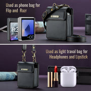 CaseMe Me50 Mini Universal Bag for Apple and Samsung Headphones + Lipstick(Black)