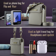 CaseMe Me50 Mini Universal Bag for Apple and Samsung Headphones + Lipstick(Khaki)
