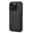 For iPhone 16 Pro Max Denior D08 PU Single Card Slot Holder Phone Case(Black) - free shipping - PMC TechLife - Order now!