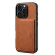 For iPhone 16 Pro Max Denior D08 PU Single Card Slot Holder Phone Case(Brown) - iPhone 16 Pro Max Cases by Denior | Online Shopping South Africa | PMC TechLife | Buy Now Pay Later Mobicred