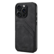 For iPhone 16 Pro Max Denior D09 PU Dual Card Slot Back Cover Phone Case(Black) - iPhone 16 Pro Max Cases by Denior | Online Shopping South Africa | PMC TechLife | Buy Now Pay Later Mobicred