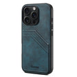 For iPhone 16 Pro Max Denior D09 PU Dual Card Slot Back Cover Phone Case(Blue) - iPhone 16 Pro Max Cases by Denior | Online Shopping South Africa | PMC TechLife | Buy Now Pay Later Mobicred